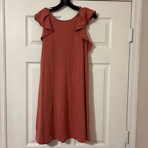 Elegant Rust Sleeveless Dress